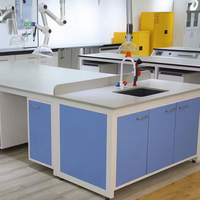 Banc de travail d'île de meubles de laboratoire en métal moderne avec l'évier pour l'utilisation électronique de biologie d'usine pharmaceutique
