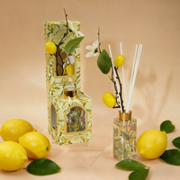 Diffuseur à bâtonnets en verre sans plomb, imprimé citron esthétique, écologique, parfum longue durée 3 mois, sans alcool, pour spa, vente en gros