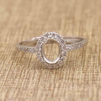 Sterling Silber 5*7/6*8/7*9/8*10/9*11/10*12mm Halbmontierter Ringrahmen Leere Fassung S925 ohne Mittelstein für DIY-Einlage