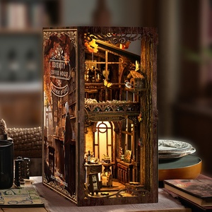 New Style 3D Wooden <strong>Puzzle</strong> Jigsaw Home Decoration MDF Cafe Wooden 3d <strong>Puzzle</strong> Book Nooks For Christmas Gifts - Product Image 1