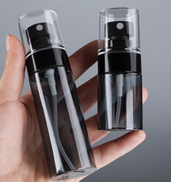 Flacon pulvérisateur rond transparent en PET de 30 ml, 60 ml, 100 ml, 120 ml, étiquette privée blanche, vaporisateur cosmétique de 100 ml, prix d'usine en gros