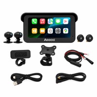 Caméra de tableau de bord pour moto Aoocci 6,25 pouces, écran de navigation GPS, CarPlay sans fil, Android Auto, BSD, TPMS, étanche