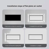 Sortie d'air rectangulaire respirante en aluminium gris pré-intégrée pour salle de bain, nouvelle sortie d'air centrale pour climatiseur