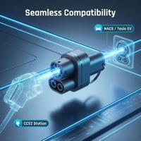Adaptateur de chargeur EV ZHK CCS2 NACS 250A AC/DC GBT vers connecteur J1772 pour véhicules Tesla, compatible avec la norme européenne
