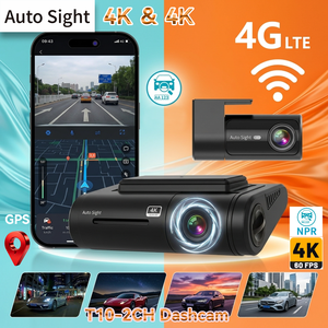 Auto Sight T10 Prima Dashcam al Mondo con Tripla Lente: Anteriore 4K, Posteriore 2K, Interno 2K, 4G GPS, Doppio HDR, AI, Monitoraggio del Calore - Product Image 1