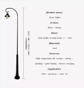 Đèn Đường Ngoài Trời Sáng Sủa Theo Yêu Cầu Chiều Cao 4-12 Mét Đèn Sân Vườn Cột Thép Đèn Cột Đèn Chiếu Sáng Cổ Điển - Product Image 2