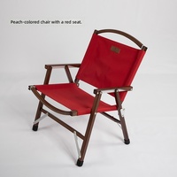 Chaise pliante Kermit en bois de hêtre pour l'extérieur, chaise de camping en Oxford 1000D, mobilier portable en bois massif pour les voyages, les pique-niques, les parcs et la pêche