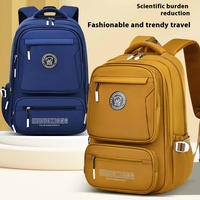 Tas Ransel Kulit Asli Oxford Ringan Kapasitas Besar Multi-Fungsi Anti Maling Tahan Air RFID Unisex untuk Pelajar Model Lengkung