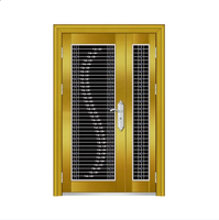 Double portails d'entrée en fer forgé Portes Porte de sécurité extérieure en acier inoxydable pour immeuble d'appartements