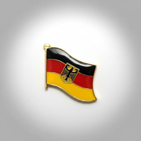 GREPAS GIFTS Épinglette de revers 1 pouce, Allemagne avec drapeau à l'aigle, pour chapeau, thème patriotique mondial