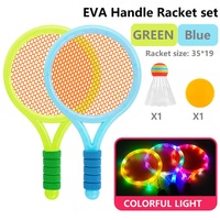 Ensemble de raquettes de badminton lumineuses à LED, lot de 2, jouet sportif en plastique qui brille dans le noir pour enfants, pour l'intérieur et l'extérieur