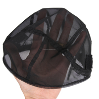 Bonnet de perruque en maille de polyester Leeons avec cordon de serrage et bande élastique en silicone réglable