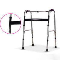Déambulateur pliable réglable en hauteur en acier inoxydable pour personnes âgées et handicapées, aide à la marche pour la rééducation, fourni directement par l'usine