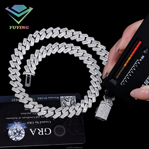 Cadena cubana baguette de 13 mm con diamantes de moissanita VVS, diseño de moda, pasa el test de diamantes, chapado en oro sobre plata de ley 925, estilo hip hop para hombre. - Product Image 5