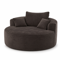 Übergroßes Rundes Cord-Sofa Geformter Schaumstoff Kreisförmige Lounge-Couch Große Geschwungene Rückenlehne Sitzgruppe für Wohnzimmer Apartment