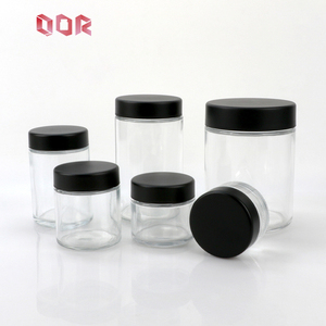 Premium Round Clear Glass <b>Bottle</b> Jar With Black Aluminum Lid 1oz 2oz 3oz 4oz 5oz 6oz Food Grade Empty Glass Vessel - Product Image 5