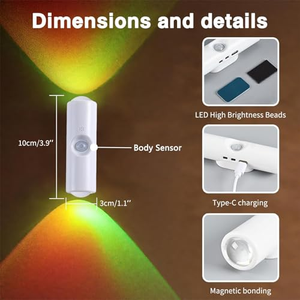 Nouvelle Lampe Murale Intelligente à Détection Humaine Double Œil de Chat, Recharge Magnétique, Lumière d'Armoire Auto-Adhésive pour Salon et Nuit - Product Image 3
