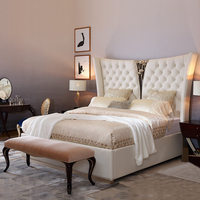 Ensembles de meubles de chambre à coucher de nouvelle arrivée lit en bois king size lits rembourrés classiques en cuir de luxe