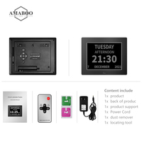 Calendrier numérique LED AMABOO avec écran tactile de 7 pouces, horloge, lecture de vidéos MP3 et AVI, calendrier parlant pour affichage sur bureau