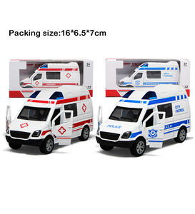 1:32 luce e musica tirare indietro pressofuso ambulanza giocattolo può aprire la doppia porta laterale HN869768 - Product Image 4