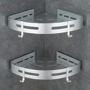 Étagère de <span class=keywords><strong>douche</strong></span> d'angle moderne et minimaliste en aluminium avec drainage intégré et 2 crochets, idéale pour le <span class=keywords><strong>rangement</strong></span> de salle de bain <span class=keywords><strong>sans</strong></span> perçage - Product Image 4