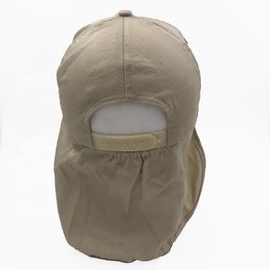 중국 제조 야외 태양 보호 프로모션 여름 낚시 모자 모자 빈 면 키즈 목 그늘 플랩 모자 모자 - Product Image 2