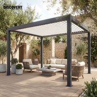 Pergola moderne d'extérieur résistante au vent et à la neige, en aluminium, avec toit à lames orientables motorisé, gazebo imperméable