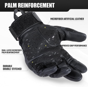 Tactical Shooting Motorcycle <strong>Gloves</strong> Hard Shell Knuckle Protection Leather Palm Half Finger Extra <strong>Grip</strong> Padded for Riding Outdoor - Product Image 6