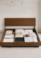XUXIE Cadre de lit en bois massif au design moderne pour intérieur Mobilier de chambre à coucher de luxe élégant et discret