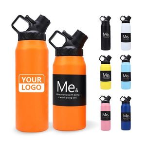 Custom Logo 750ml/950ml Antibacterial Water Bottle Reusable with Silicone <b>Sleeve</b> for Sports Water Bottle With Handle - Product Image 1