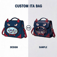 Sac à main Ita Bag transparent pour épingles, design personnalisé, style gothique chauve-souris, vampire, démon, faible MOQ, fabricant, anime, cosplay