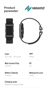 Highfly Android <span class=keywords><strong>Smart</strong></span> Wireless Fitness-Tracker, Trainingsaufzeichnungen, Gesundheitsmanagement, Vibrationsalarm für 5.4 1ATM - Product Image 6
