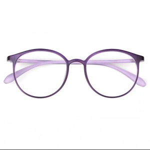 Gafas de lectura antiluz azul para mujer, montura morada, lentes transparentes, estilo ovalado, ligeras, a la moda, para ordenador - Product Image 5