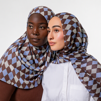 Nouveau Hijab pour Femmes 2027 – Hijab Personnalisé en Modal Imprimé à Carreaux Style Campagne Argyle – Hijab en Modal à Carreaux