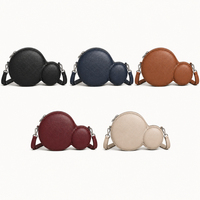 GORFIA - Juego de Dos Bolsos Cruzados Redondos de Piel Sintética para Hombre con Monedero Pequeño, Bolso de Hombro, 5 Colores, OEM, ODM