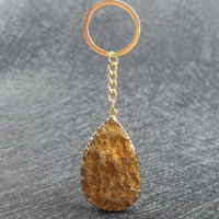 DIY Good Supply Crystal Agate Original Stone Love Water Drop Key Chain Pendant Chain