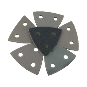 80 * 80毫米鼠标海绵砂干湿打磨海绵，带<span class=keywords><strong>3</strong></span>孔三角泡沫砂纸，用于研磨工具抛光研磨 - Product Image 1