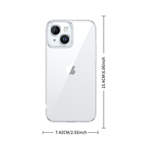 Coque de téléphone Leyi transparente antichoc en TPU souple avec cadre en plastique et verre trempé rigide pour iPhone 17 15 Pro Max 16 Plus