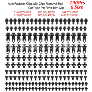 CarPut Auto Fastener Clips 190Pcs 6 Sizes <b>Car</b> <b>Push</b> Pin Rivet Trim Clip for Chrysler 300C Bentley - Product Image 1