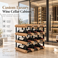 Cave à vin de luxe sur mesure avec porte vitrée, système de stockage de vin à température contrôlée pour projets de villas, hôtels et bars
