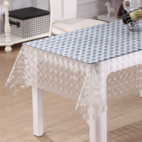 Nappe de table en EVA transparente RNPT, texture diamant en relief 3D, imperméable, résistante aux rayures, pour table de cuisine