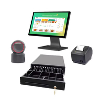 Sistema POS Todo en Uno con Pantalla Táctil de 15.6 Pulgadas de Aleación de Aluminio, Terminal de Caja Registradora, Impresora, Máquina POS con NFC para Cafetería y Comercio Minorista