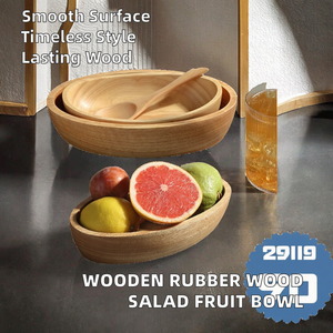 Tazón de madera de mango clásico, pulido y ecológico para ensaladas y frutas, ideal para fiestas, desayunos, almuerzos y cenas. - Product Image 2