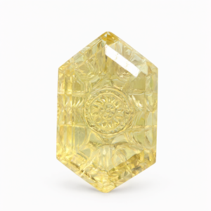 Cuarzo Limón con Diseño Geométrico Tallado para Colgante o Joyería - Elegancia Radiante - Colgante de Piedra Preciosa - Cumpleaños - Product Image 2