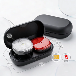 Ensemble de feux avant et arrière pour vélo super lumineux 300LM, 5 modes, portable, avec étui rechargeable USB-C, IPX5, pour la conduite nocturne - Product Image 1