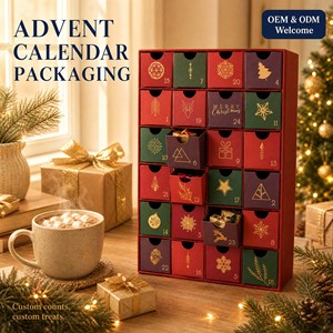Calendrier de l'Avent Personnalisé OEM ODM <span class=keywords><strong>en</strong></span> Gros, Boîte de <span class=keywords><strong>Compte</strong></span> <span class=keywords><strong>à</strong></span> <span class=keywords><strong>Rebours</strong></span> de Noël 24 Jours avec 25 Compartiments, Usine Certifiée ISO 9001 - Product Image 3