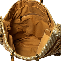 Sac de plage fait à la main de grande capacité sac tissé de vacances d'été simple femmes en prix de gros sac de plage en coton