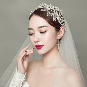 Handmade Rhinestone Chain Silver Leaf <strong>Hair</strong> <strong>Accessories</strong> <strong>Women</strong> <strong>for</strong> Bridal Wedding - Product Image 6