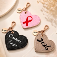 Porte-clés en cuir PU gravé sur mesure en forme de cœur, personnalisé avec initiales, date, monogramme, cadeau souvenir pour les amoureux, jour de Thanksgiving