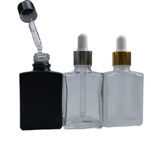 Luxury Perfume Square Bottle Glass Dropper Bottle Cosmetic 30 ml